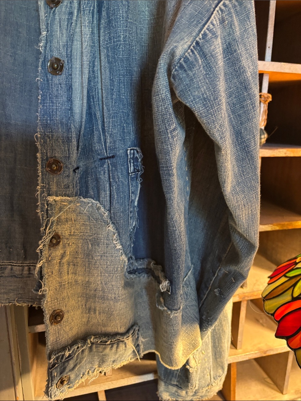Magnolia Pearl RARE Distressed Light Blue Denim Jacket - Picture 3 of 6